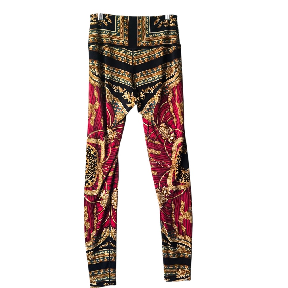 Eva Varro Womens Baroque Scarf Print High Waisted Leggings Artsy Designer Size M
